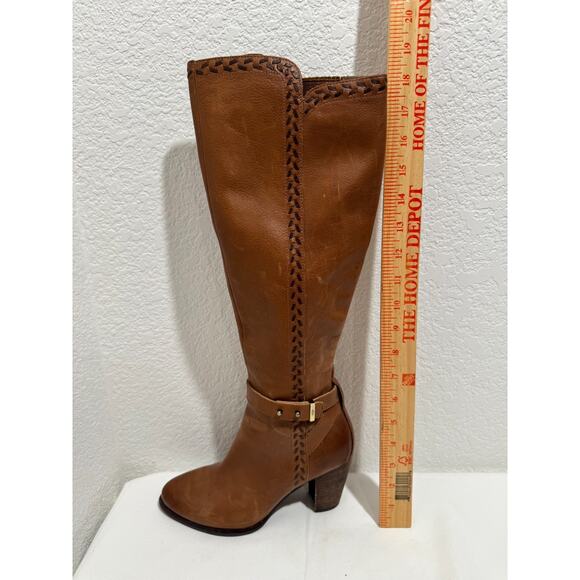 Ugg Claudine Boots Size 5.5 Tall Heeled Chestnut Brown Braided Trim Womens - Picture 7 of 10
